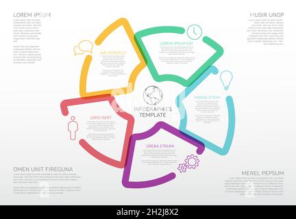 Multipurpose infographic template made of thick line color polygons ...