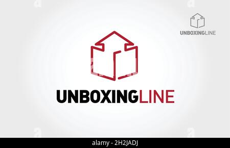 Unboxing line Logo Template. Abstract vector logo illustration. This is an excellent Logo template suitable for your company. Stock Vector