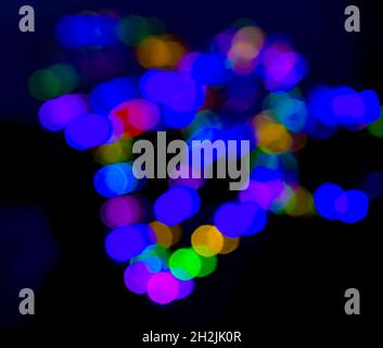 Abstract soft focus Lights on a dark night Stock Photo