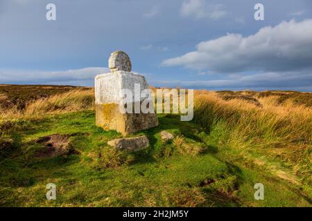 The 'Fat Betty' waymarker on Danby High Moor in the North York Moors National Park, North Yorkshire, England Stock Photo