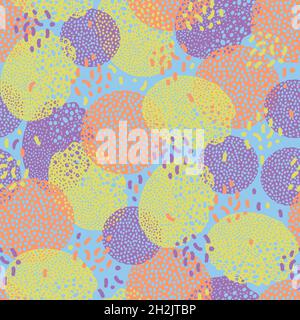 Vector seamless pattern with perforated circles and spots. Abstract background. Stock Vector