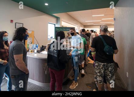 Cannabis Farmers Market, 16 Oct. 2021, Worcester, Massachusetts, USA.  Resinate, a Massachusetts Cannabis Dispensary with two retail locations in MA, held what they believe to be the first in the United States “Cannabis Community Farmers Market” at their Worcester retail location. Stock Photo