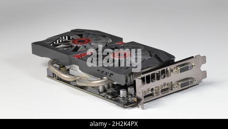 Professional video graphic card, High performance video graphic card for workstation computer isolated on white, Stock Photo