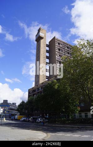 London, United Kingdom: view of the Trellick Tower skyscraper in Kensal Town Stock Photo