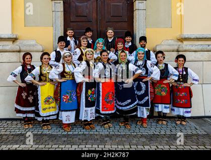 Romanian People in folkloric dress Stock Photo