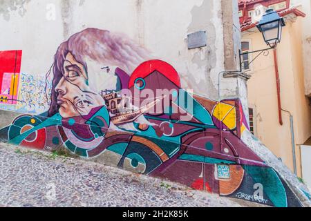 COIMBRA, PORTUGAL - OCTOBER 12, 2017: Street art in Coimbra, Portugal Stock Photo