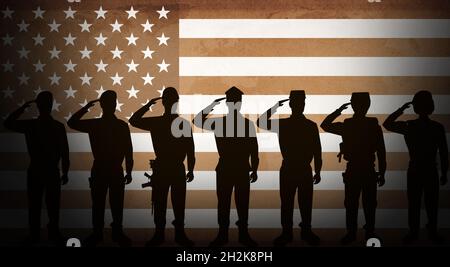 Paying Tribute to United States War Veterans Abstract Background Textured with Old Paper. 11 November Veterans day Backdrop Stock Photo