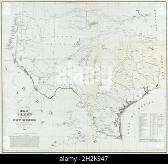 Map of Texas and Part of New Mexico compiled in the Bureau of Topographical Eng'rs Stock Photo