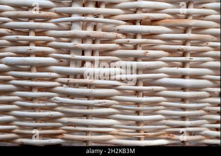 Wicker basket, knitted, knitted, wooden, woven. Stock Photo