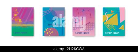 Covers design geometric patterns Placard brochure poster banner templates. Stock Vector