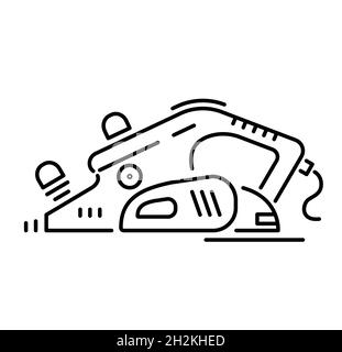 Working tools for construction and repair line icon plane, jointer, jack-plane Stock Vector