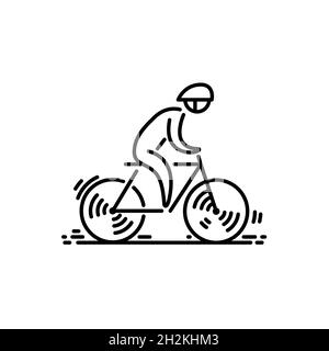 Bicycle. Bike icon vector. Cycling Thin line icon Stock Vector