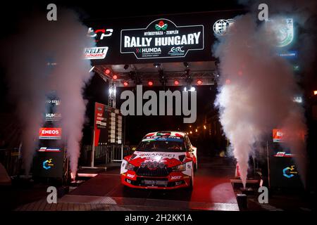 Nyiregyhaza, Hungary. 22nd Oct, 2021. during the 2021 FIA ERC Rally Hungary, 7th round of the 2021 FIA European Rally Championship, from October 21 to 24, 2021 in Nyiregyhaza, Hungary - Photo Grégory Lenormand / DPPI Credit: DPPI Media/Alamy Live News Stock Photo