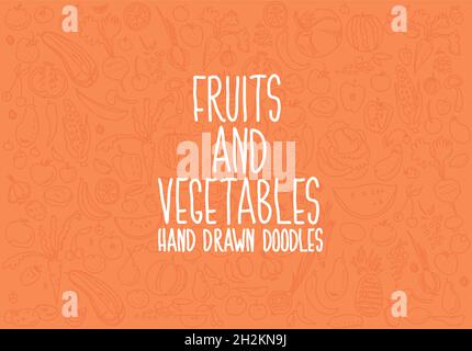 Hand drawn vegetables doodle sketch on white Stock Vector