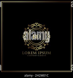 RO Initial Letter Luxury Logo template in vector for Restaurant, Royalty, Boutique, Cafe, Hotel, Heraldic, Jewelry, Fashion and other vector illustrat Stock Vector