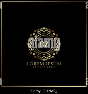 RZ Initial Letter Luxury Logo template in vector for Restaurant, Royalty, Boutique, Cafe, Hotel, Heraldic, Jewelry, Fashion and other vector illustrat Stock Vector