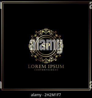 SP Initial Letter Luxury Logo template in vector for Restaurant, Royalty, Boutique, Cafe, Hotel, Heraldic, Jewelry, Fashion and other vector illustrat Stock Vector