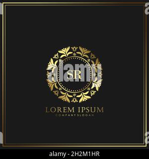 SR Initial Letter Luxury Logo template in vector for Restaurant, Royalty, Boutique, Cafe, Hotel, Heraldic, Jewelry, Fashion and other vector illustrat Stock Vector