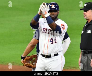 Yordan Alvarez 2021 ALCS Game-Used Jersey. Game 2.