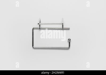 Toilet paper holder on white background Stock Photo