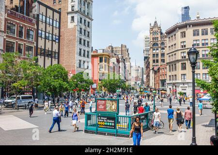 New York City,NY NYC Manhattan,street scene,14th Street-Union Square subway station entrance MTA Stock Photo