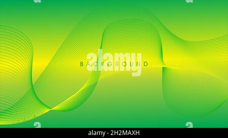 Abstract wavy vector illustration with lines for web. Geometric technology digital modern background. Stock Vector
