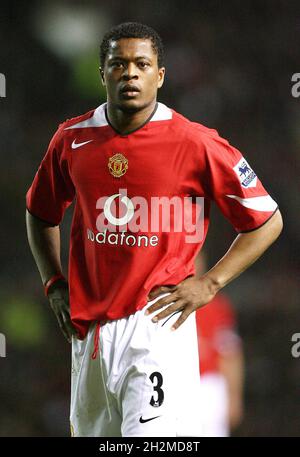 File photo dated May 1, 2006 of Manchester United's Patrice Evra during the FA Barclays Premiership, Manchester United vs Middlesbrough in Manchester, UK. Evra has revealed in his new autobiography that he was sexually abused by a school teacher as a child. The former Manchester United defender and France international describes how the man abused his position of power while a 13-year-old Evra was staying at his house. Photo by Christian Liewig/ABACAPRESS.COM Stock Photo