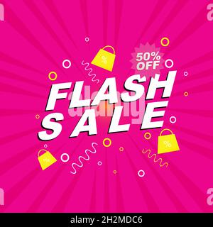 Sale banner design. 50% off. Sale promotion banner. Vector illustration Stock Vector