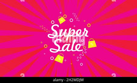 Super Sale vector banner. 50%off . Vector illustration. Stock Vector