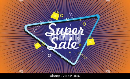 Super Sale vector banner. 50%off . Vector illustration. Stock Vector