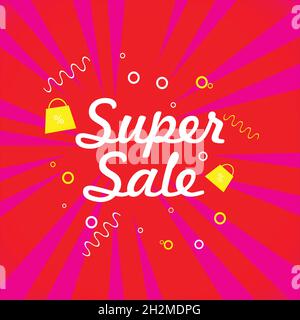 Super Sale vector banner. 50%off . Vector illustration. Stock Vector