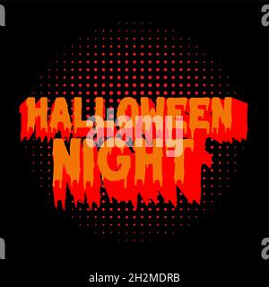 Halloween Night Vector illustration on a dark Halftone background Stock Vector