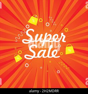 Super Sale vector banner. 50%off . Vector illustration. Stock Vector