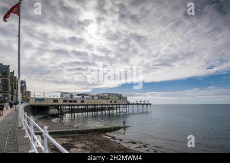 Aberystwyth Victorian pier  Ceredigion in mid Wales Stock Photo