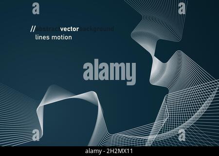 Abstract tech background with rotating lines Stock Vector