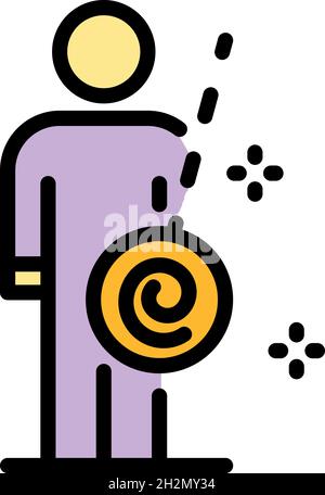 Hypnosis procedure icon. Outline hypnosis procedure vector icon color flat isolated Stock Vector