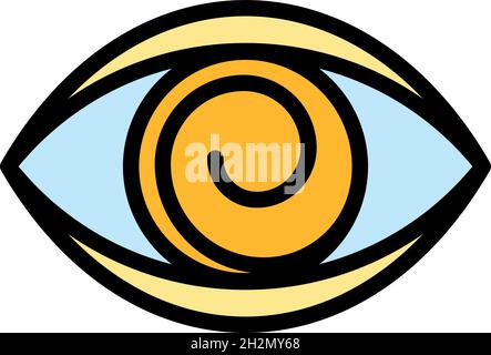 Eye hypnosis icon. Outline eye hypnosis vector icon color flat isolated Stock Vector