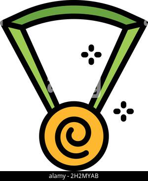 Hypnosis necklace icon. Outline hypnosis necklace vector icon color flat isolated Stock Vector