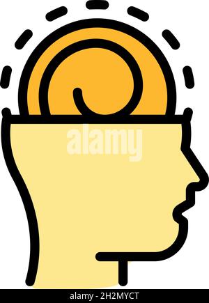 Mind hypnosis icon. Outline mind hypnosis vector icon color flat isolated Stock Vector