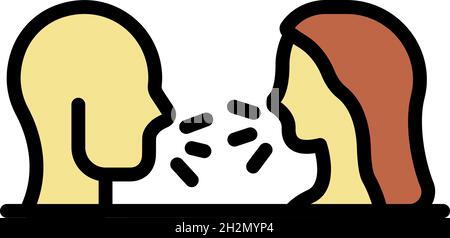 Couple swear icon. Outline couple swear vector icon color flat isolated Stock Vector
