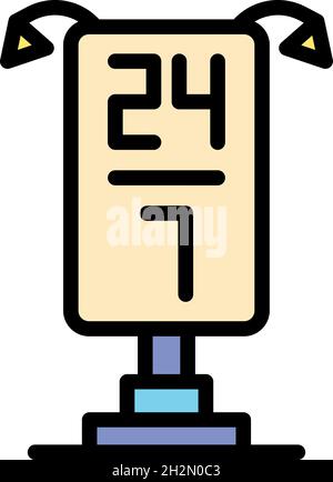 Service center lightbox icon. Outline service center lightbox vector icon color flat isolated Stock Vector