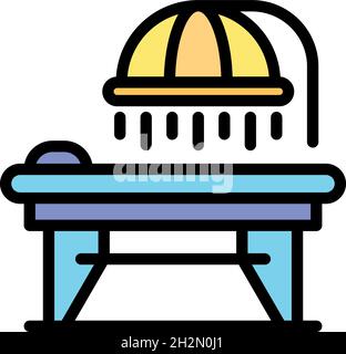 Endocrinologist bed icon. Outline endocrinologist bed vector icon color flat isolated Stock Vector