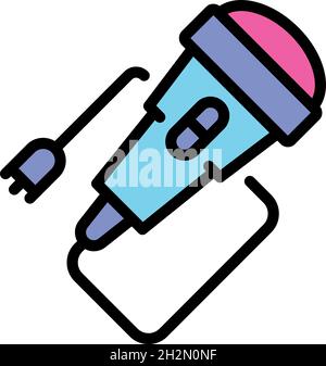Ultrasound device icon. Outline ultrasound device vector icon color flat isolated Stock Vector