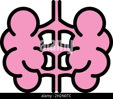 Ultrasound endocrinologist icon. Outline ultrasound endocrinologist vector icon color flat isolated Stock Vector