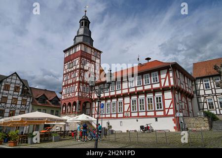 Rathaus, Marktplatz, Treffurt, Hessen, Deutschland Stock Photo