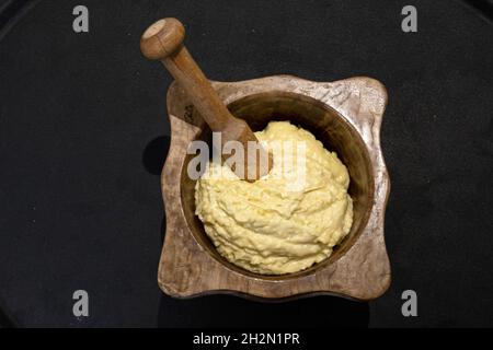 The French garlic mayonnaise 'Aïoli;' Stock Photo