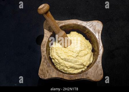 The French garlic mayonnaise 'Aïoli;' Stock Photo