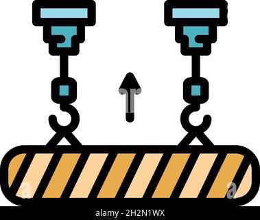 Lift construction icon. Outline lift construction vector icon color flat isolated Stock Vector