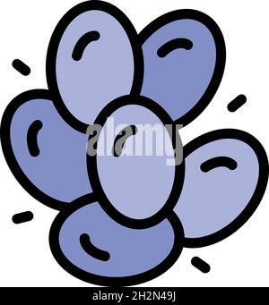 Nuts icon. Outline nuts vector icon color flat isolated Stock Vector