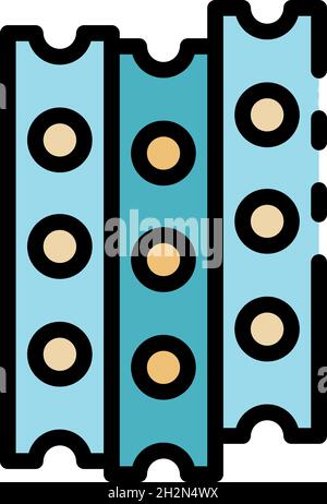 Construction metal bars icon. Outline construction metal bars vector icon color flat isolated Stock Vector